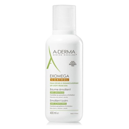 A-Derma - Exomega Control Baume Emolliente Μαλακτικό Βάλσαμο για το Ατοπικό Δέρμα Ξηρό δέρμα με τάση ατοπίας - 400ml