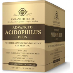 Solgar - Advanced Acidophilus Plus Double Pack Φόρμουλα Για Την Διατήρηση Της Φυσιολογικής Λειτουργίας Του Εντέρου - 60 φυτικές κάψουλες x 2 120 φυτικές κάψουλες