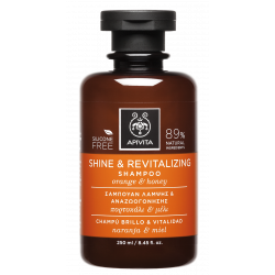 Apivita - Shine & revitalizing shampoo Σαμπουάν λάμψης και αναζωογόνησης με πορτοκάλι & μέλι - 250ml