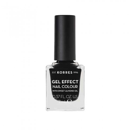 Korres - Gel effect nail colour No 100 (Black) Βερνίκι νυχιών με αμυγδαλέλαιο - 11ml