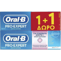 Oral-B - Pro-Expert Sensitive για ευαίσθητα δόντια και απαλή λεύκανση (1&1 Δώρο) - 2x75ml