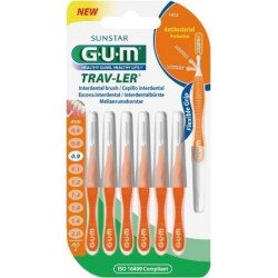 Sunstar - Gum trav-ler cylindrical interdental brush (1412) Μεσοδόντια βουρτσάκια 0,9mm - 6τμχ