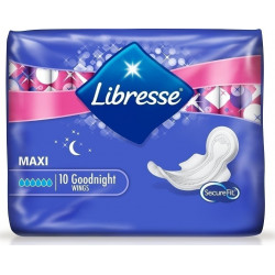 Libresse - Goodnight maxi night wings triple protection Σερβιέτες νύχτας με φτερά - 10τμχ