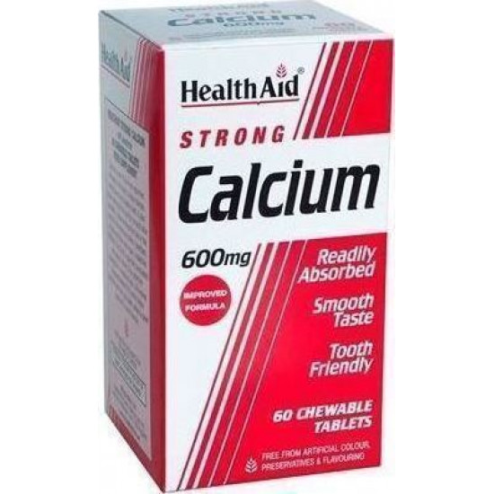 Health Aid - Strong Calcium 600mg Συμπλήρωμα Διατροφής με ασβέστιο και βιταμίνη D - 60tabs