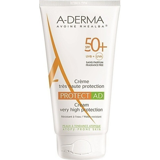 A-Derma - Protect AD cream SPF50+ Αντηλιακό πολύ υψηλής προστασίας για το ατοπικό & επιρρεπές δέρμα - 150ml