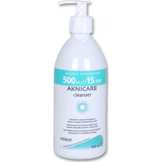 Synchroline - Aknicare cleanser Υγρό αφρίζον καθαριστικό προσώπου κατά της ακμής & του σμήγματος - 500ml