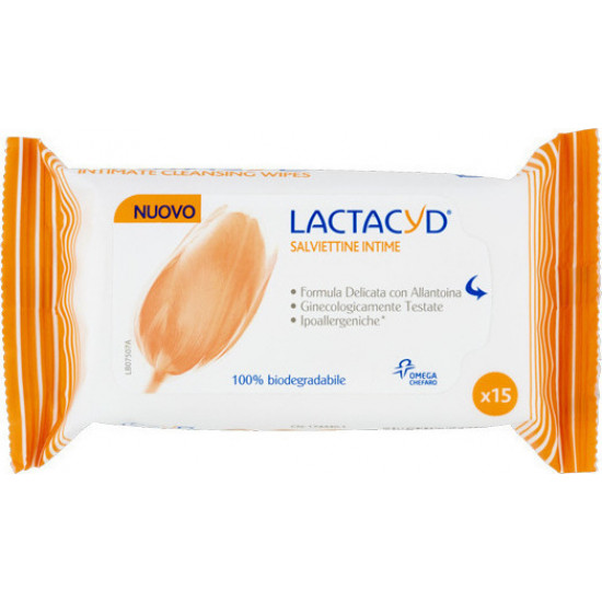 Lactacyd - Intimate cleansing wipes Μαντηλάκια καθαρισμού ευαίσθητης περιοχής - 15τμχ