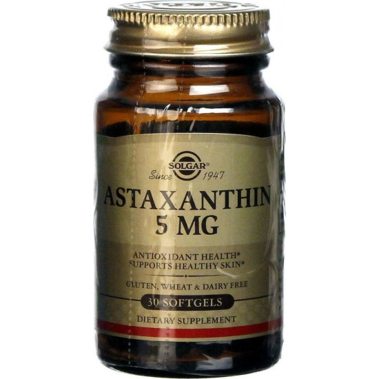 Solgar - Astaxanthin 5mg Συμπλήρωμα διατροφής με αντιοξειδωτική δράση - 30 μαλακές κάψουλες