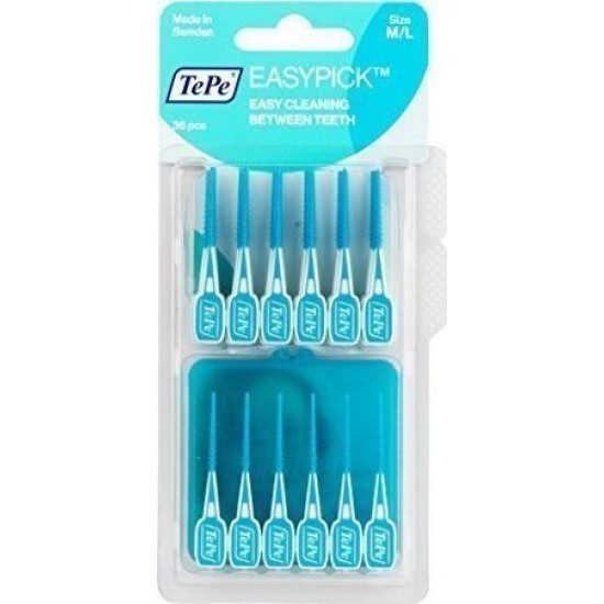 TePe - Easy pick size M/L Ενισχυμένη ελαστική οδοντογλυφίδα (Μπλε) - 36τμχ TePe - Easy pick size M/L Ενισχυμένη ελαστική οδοντογλυφίδα (Μπλε) - 36τμχ
