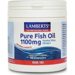 Lamberts - Pure fish oil 1100mg Συμπλήρωμα Ιχθυέλαιων για τη διατήρηση της υγείας της καρδιάς, του δέρματος, του εγκεφάλου & των αρθρώσεων - 180caps