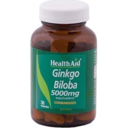 Health Aid - Ginkgo Biloba 5000mg Για την καλή λειτουργία του εγκεφάλου και της μνήμης - 30caps