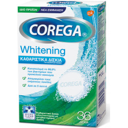 Corega - Whitening Καθαριστικά δισκία οδοντοστοιχιών - 36 δισκία