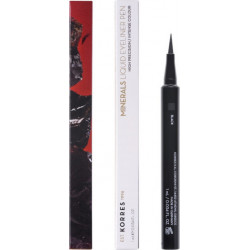 Korres - Minerals liquid eyeliner pen black 01 Αδιάβροχο eyeliner σε μορφή μαρκαδόρου (Μαύρο χρώμα) - 1ml