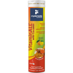 My Elements - VitaminALL with curcumin Συμπλήρωμα διατροφής για τόνωση & ενίσχυση ανοσοποιητικού με γεύση φρούτων - 20 αναβράζουσες ταμπλέτες