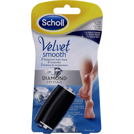 Scholl - Velvet smooth with diamond crystals (1 extra coarse & 1 soft touch) Ανταλλακτικά για την ηλεκτρική λίμα - 2τμχ