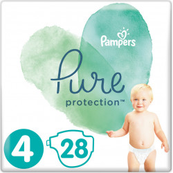 Pampers - Pure protection No 4 (9-14kg) Βρεφικές πάνες - 28τμχ