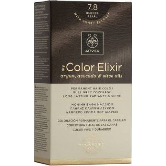 Apivita - My color elixir No 7.8 blonde pearl Μόνιμη βαφή μαλλιών (Ξανθό περλέ) - 1τμχ