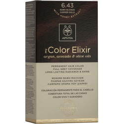 Apivita - My color elixir No 6.43 dark blonde copper gold Μόνιμη βαφή μαλλιών (Ξανθό σκούρο χάλκινο μελί) - 1τμχ