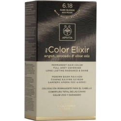 Apivita - My color elixir No 6.18 dark blonde ash pearl Μόνιμη βαφή μαλλιών (Ξανθό σκούρο σαντρέ περλέ) - 1τμχ