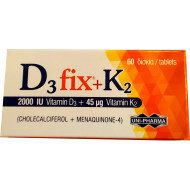 Uni-Pharma - D3 fix 2000iu & K2 45mg - Συμπλήρωμα διατροφής με Βιταμίνη D3 & K2 - 60tabs