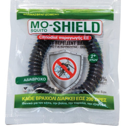 Menarini - Mo-Shield insect repellent band Αντικουνουπικό βραχιόλι σιλικόνης (Μαύρο) - 1τμχ