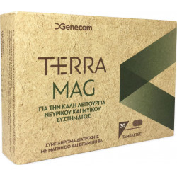 Genecom - Terra mag Συμπλήρωμα διατροφής για την καλή λειτουργία νευρικού & μυϊκού συστήματος - 30tabs