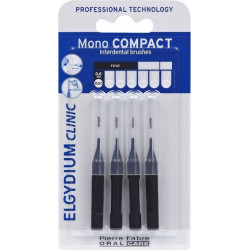 Elgydium - Mono compact black interdental brushes 0.35mm Μεσοδόντια βουρτσάκια - 4τμχ