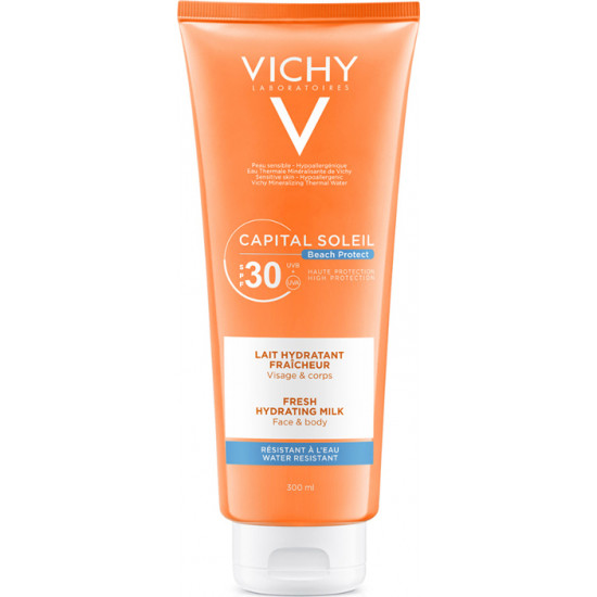 Vichy - Capital soleil beach protect fresh hydrating milk SPF30 Αντηλιακό γαλάκτωμα προσώπου & σώματος - 300ml