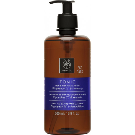 Apivita - Eco pack men's tonic shampoo hippophae TC & rosemary Σαμπουάν κατά της τριχόπτωσης για άνδρες με hippophae TC & δενδρολίβανο - 500ml