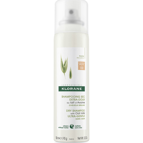 Klorane - Dry shampoo with oat milk for dark hair Σαμπουάν με γαλάκτωμα βρώμης για σκούρα μαλλιά - 150ml