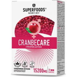 Superfoods - Cranbecare 15200mg Συμπλήρωμα διατροφής για την υγεία του ουροποιητικού συστήματος - 30caps