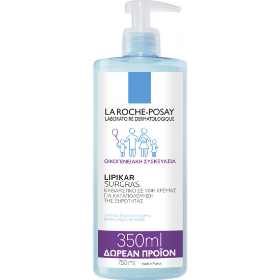La Roche Posay - Lipikar Surgras Καθαριστικό σε υφή κρέμας για καταπολέμηση της ξηρότητας - 750ml