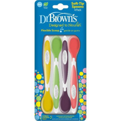 Dr. Brown's - Soft-tip spoons Κουταλάκια ταΐσματος μαλακά & πολύχρωμα - 4τμχ