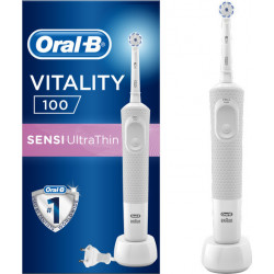 Oral-B - Vitality 100 sensi ultra thin grey Επαναφορτιζόμενη ηλεκτρική οδοντόβουρτσα για ευαίσθητα δόντια & ούλα - 1τμχ