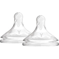 Dr. Brown's - Natural flow options+ breast-like nipple wide neck silicone Y-Cut 9m+ Θηλές σιλικόνης για μπιμπερό με φαρδύ λαιμό επίπεδο 4 από 9 μηνών - 2τμχ