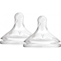 Dr. Brown's - Natural flow options+ breast-like nipple wide neck silicone Y-Cut 9m+ Θηλές σιλικόνης για μπιμπερό με φαρδύ λαιμό επίπεδο 4 από 9 μηνών - 2τμχ