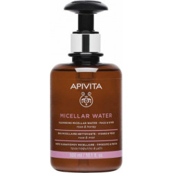 Apivita - Cleansing micellar water rose & honey Νερό καθαρισμού για πρόσωπο & μάτια με τριαντάφυλλο & μέλι - 300ml