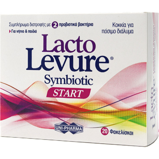 Uni-Pharma - Lacto levure symbiotic start Συμπλήρωμα διατροφής προβιοτικών για παιδιά - 20 φακελίσκοι