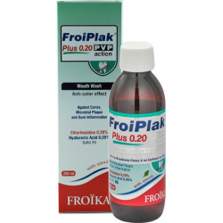 Froika - Froiplak plus 0.20 PVP action mouthwash with stevia Στοματικό διάλυμα κατά της χρώσης, της μικροβιακής πλάκας & του ερεθισμού των ούλων - 250ml
