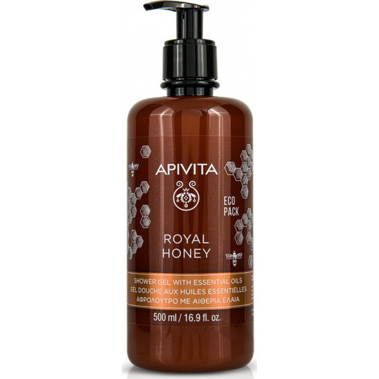 Apivita - Royal honey shower gel with essential oils eco pack Αφρόλουτρο με αιθέρια έλαια - 500ml
