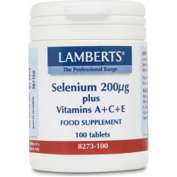 Lamberts - Selenium 200mg plus Vitamins A+C+E Συμπλήρωμα διατροφής σεληνίου και Βιταμινών A,C&E - 100tabs