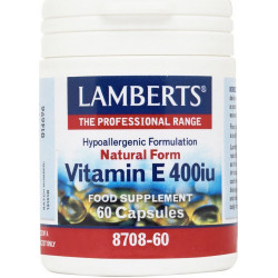 Lamberts - Vitamin E 400iu natural form Συμπλήρωμα διατροφής με φυσική Βιταμίνη Ε - 60tabs