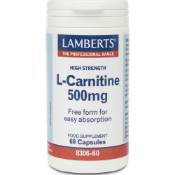 Lamberts - L-Carnitine 500mg Συμπλήρωμα διατροφής χρήσιμο σε αθλητές & υποσιτιζόμενα άτομα - 60caps