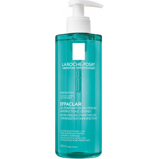 La Roche Posay - Effaclar micro-peeling purifying gel wash Αφρώδες τζελ καθαρισμού & απολέπισης για πρόσωπο & σώμα ενάντια σε σοβαρές ατέλειες - 400ml