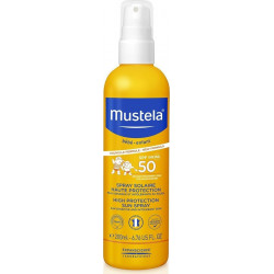 Mustela - Bebe sun spray high protection SPF50 Αντηλιακό σώματος & προσώπου υψηλής προστασίας για βρέφη & παιδιά - 200ml