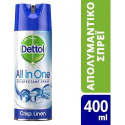 Dettol - All in one crisp linen Απολυμαντικό σπρέι κατά του ιού της γρίπης - 400ml