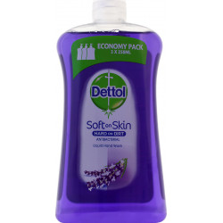Dettol - Soft on skin hard on dirt antibacterial liquid hand wash with lavender Ανταλλακτικό, αντιβακτηριδιακό υγρό κρεμοσάπουνο λεβάντα - 750ml
