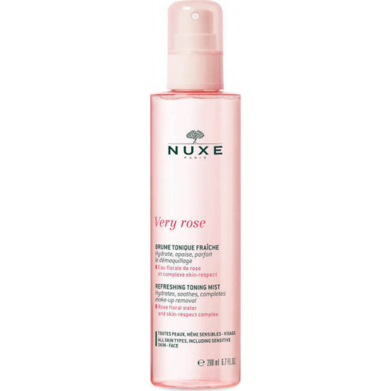 Nuxe - Very Rose refreshing toning mist Δροσιστική, τονωτική λοσιόν σε σπρέι για ντεμακιγιάζ - 200ml