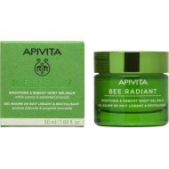 Apivita - Bee Radiant smoothing & reboot night gel-balm Τζελ-βάλσαμο νύχτας για λείανση & αναζωογόνηση με λευκή παιώνια & πρόπολη - 50ml