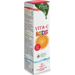 Power Health - Vita-C kids stevia Συμπλήρωμα διατροφής με Βιταμίνη C για παιδιά με γεύση ροδάκινο & φρούτα του πάθους - 20 αναβράζοντα δισκία